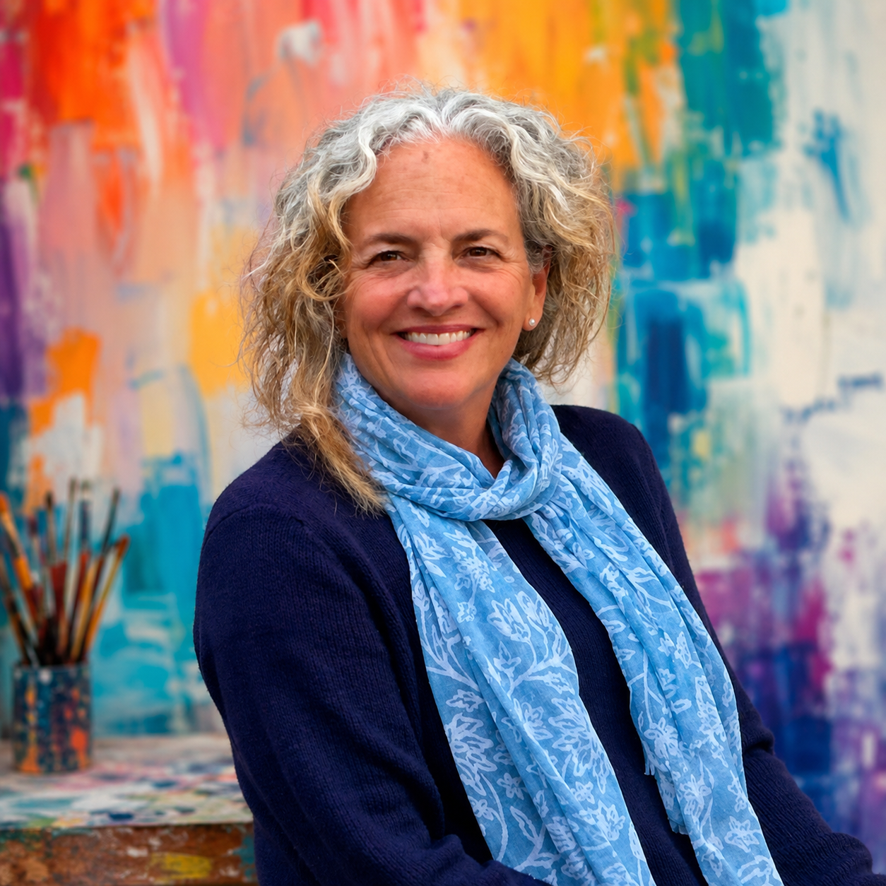 Eileen Nicholls in the studio